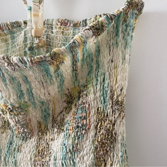 Raya Sun Pastel Yellow Halter Tropical Patterned Sundress Women’s Size XL Vacay - Picture 13 of 16